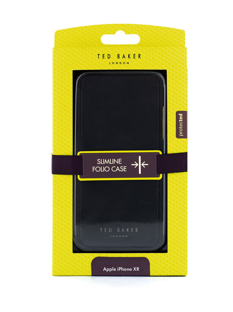 Packaging image of the Ted Baker Apple iPhone XR phone case in Black