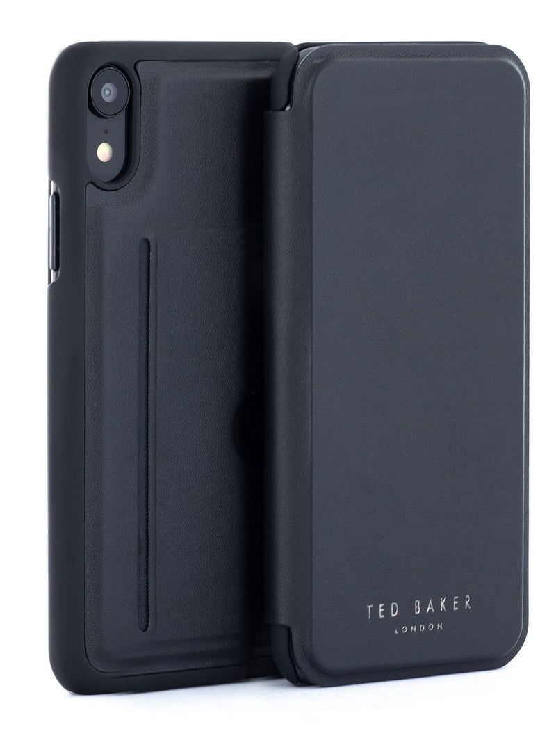 Front and back image of the Ted Baker Apple iPhone XR phone case in Black